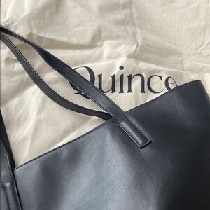 Quince Black Structured Tote Bag Minimalist Design